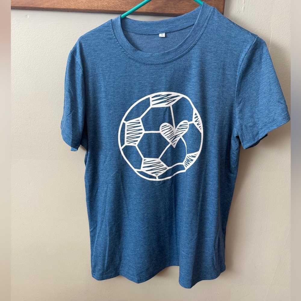 Blue Soccer Heart T-Shirt